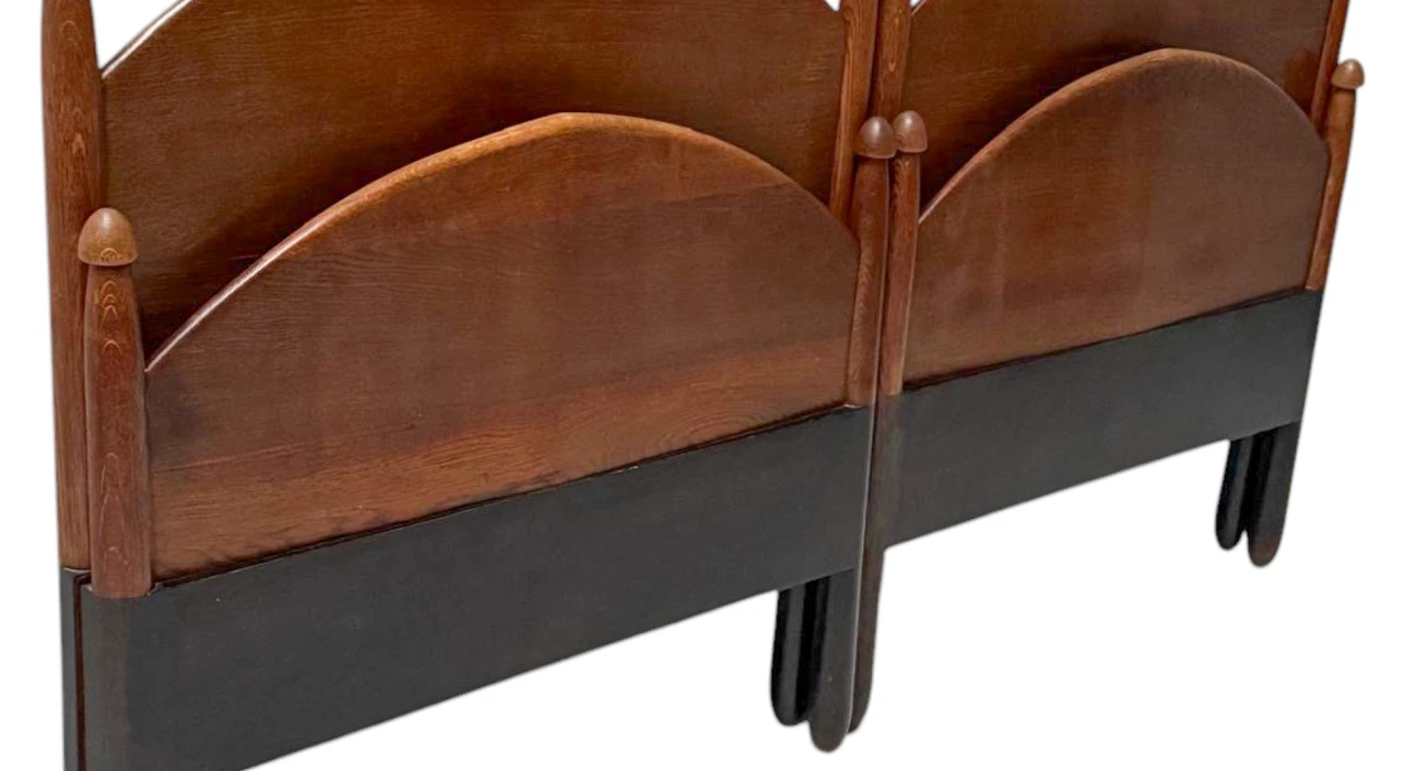 Willem Penaat Art Deco Amsterdamse School Twin Beds for Metz & Co., 1920s